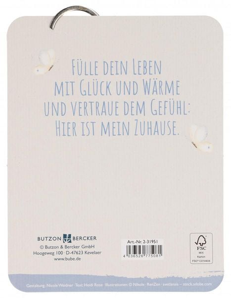 Produktbild: Holz-Schl&uuml;sselanh&auml;nger - Wo das Herz zu Hause ist