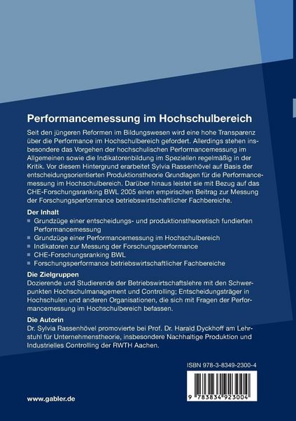 Produktbild: Performancemessung im Hochschulbereich