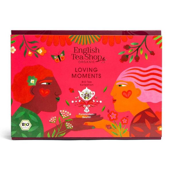 Produktbild: BIO Tee Geschenk "Loving Moments", Geschenk f&uuml;r besondere Momente, 3 Sorten, 12 kompostierbare Pyramiden-Beutel
