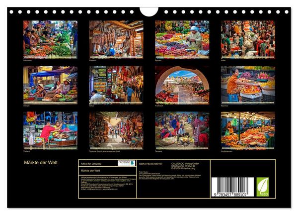 Produktbild: M&auml;rkte der Welt (Wandkalender 2026 DIN A4 quer), CALVENDO Monatskalender