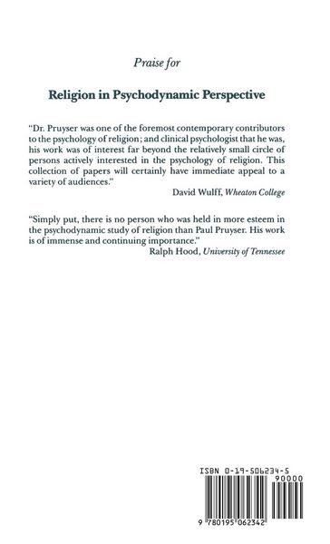 Produktbild: Religion in Psychodynamic Perspective