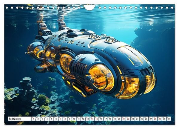 Produktbild: Futuristische U-Boote (Wandkalender 2026 DIN A4 quer), CALVENDO Monatskalender