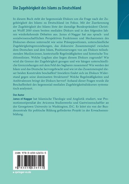 Produktbild: Die Zugeh&ouml;rigkeit des Islams zu Deutschland