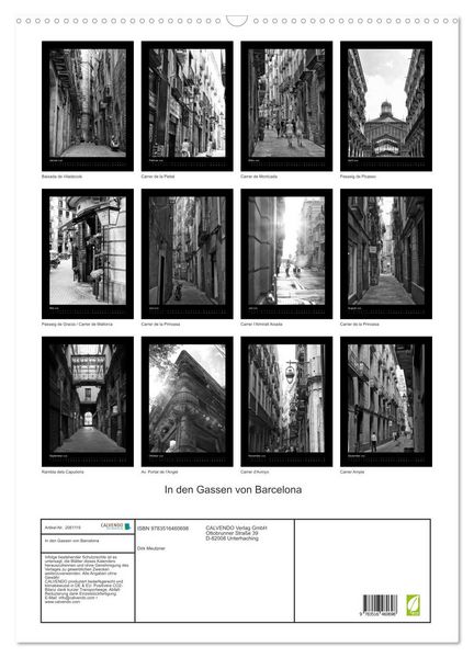 Produktbild: In den Gassen von Barcelona (Wandkalender 2026 DIN A2 hoch), CALVENDO Monatskalender