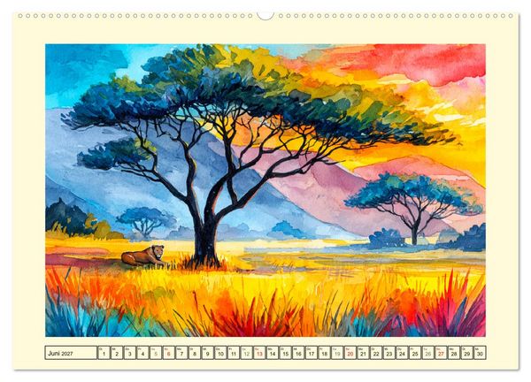 Produktbild: Afrikas Seele. Leuchtende Horizonte zwischen Wildnis und Weite (Wandkalender 2027 DIN A2 quer), CALVENDO Monatskalender