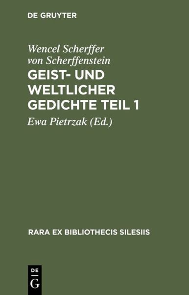 Produktbild: Geist- und weltlicher Gedichte Teil 1