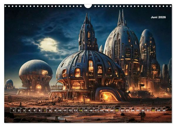 Produktbild: Pionierbauten auf fremden Planeten (Wandkalender 2026 DIN A3 quer), CALVENDO Monatskalender