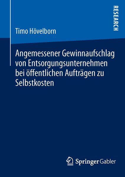Produktbild: Angemessener Gewinnaufschlag von Entsorgungsunternehmen bei &ouml;ffentlichen Auftr&auml;gen zu Selbstkosten