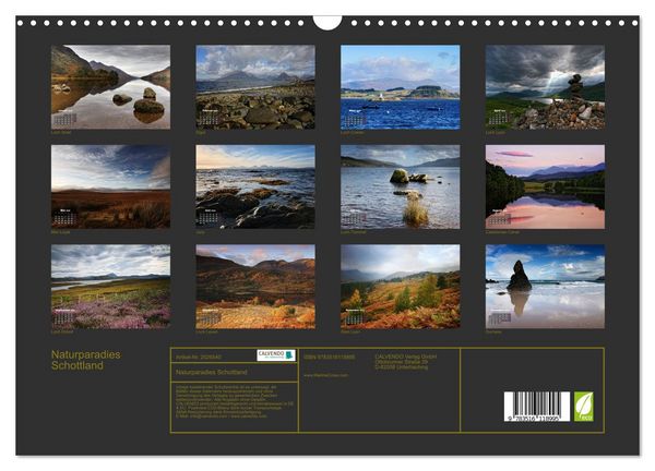 Produktbild: Naturparadies Schottland (Wandkalender 2026 DIN A3 quer), CALVENDO Monatskalender