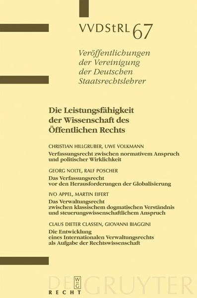 Produktbild: Die Leistungsf&auml;higkeit der Wissenschaft des &Ouml;ffentlichen Rechts