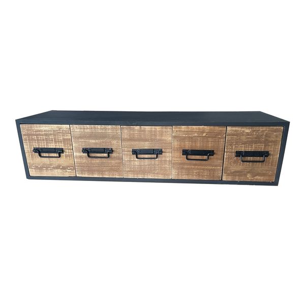 HTI-Living Wandregal Industrial mit 5 Schubladen Vintage Wandboard mit Ablage Holz Metall