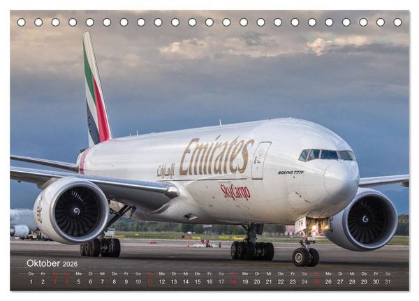 Produktbild: Boeing 777 Freighter (Tischkalender 2026 DIN A5 quer), CALVENDO Monatskalender