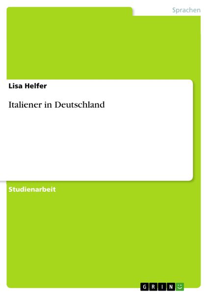 Produktbild: Italiener in Deutschland