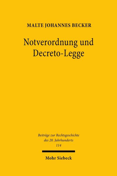 Produktbild: Notverordnung und Decreto-Legge