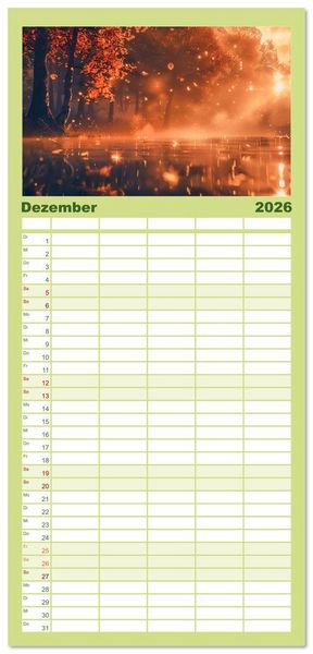 Produktbild: Familienplaner 2026 - Quelle des Lebens - Wasser und Landschaft mit 5 Spalten (Wandkalender, 21 x 45 cm) CALVENDO