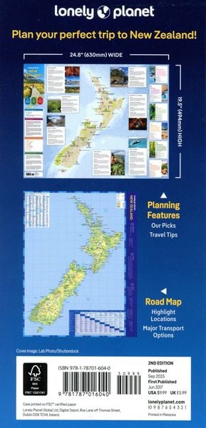 Produktbild: Lonely Planet New Zealand Planning Map