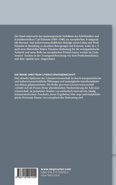 Produktbild: Carl Einstein und die europ&auml;ische Avantgarde/Carl Einstein and the European Avant-Garde