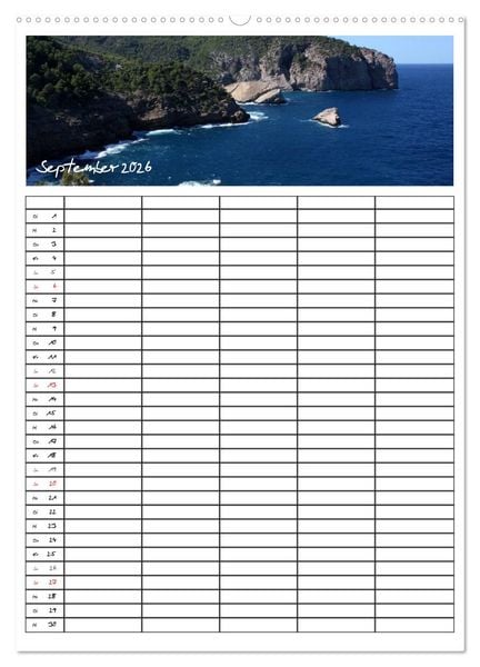 Produktbild: Ibiza / Familienplaner (Wandkalender 2026 DIN A2 hoch), CALVENDO Monatskalender