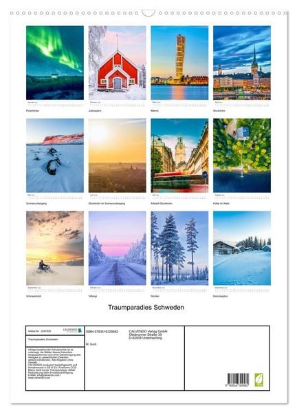 Produktbild: Traumparadies Schweden (Wandkalender 2026 DIN A2 hoch), CALVENDO Monatskalender