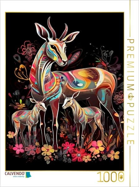 CALVENDO Puzzle Springböcke 1000 Teile Lege-Größe 64x48cm Foto-Puzzle für glückliche Stunden