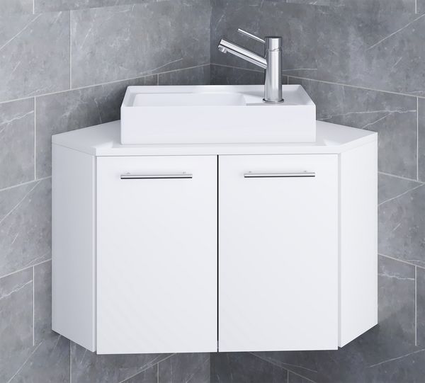 Produktbild: 2-tlg. Eck G&auml;ste WC Waschplatz Waschtisch Vilosa