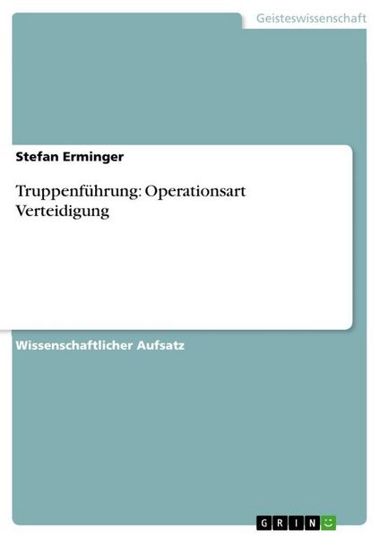 Produktbild: Truppenf&uuml;hrung: Operationsart Verteidigung