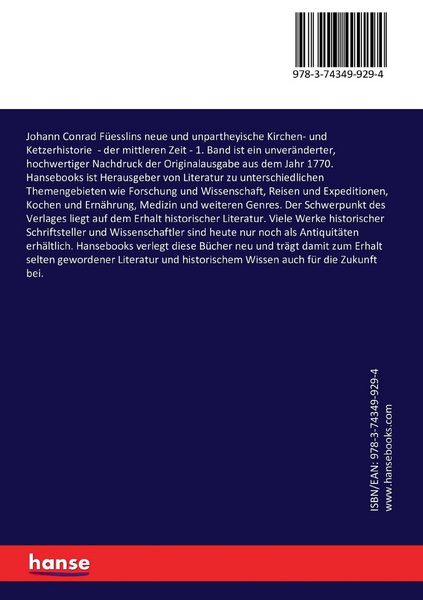 Produktbild: Johann Conrad F&uuml;esslins neue und unpartheyische Kirchen- und Ketzerhistorie