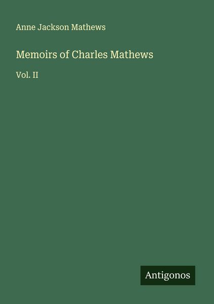 Produktbild: Memoirs of Charles Mathews