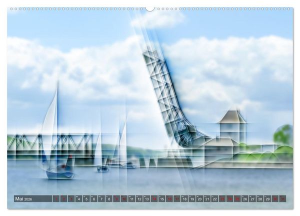 Produktbild: Digital - Kubistisch - Piktorial (hochwertiger Premium Wandkalender 2026 DIN A2 quer), Kunstdruck in Hochglanz