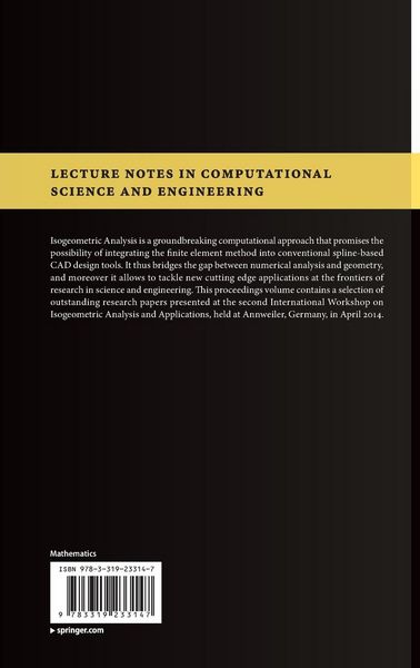 Produktbild: Isogeometric Analysis and Applications 2014