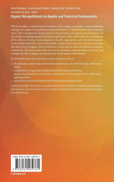 Produktbild: Organic Micropollutants in Aquatic and Terrestrial Environments