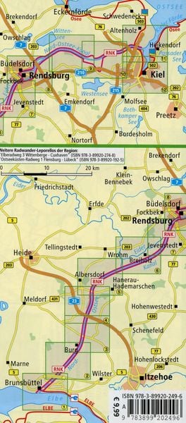 Produktbild: Publicpress Leporello Radtourenkarte Radroute Nord-Ostsee-Kanal 1:50.000