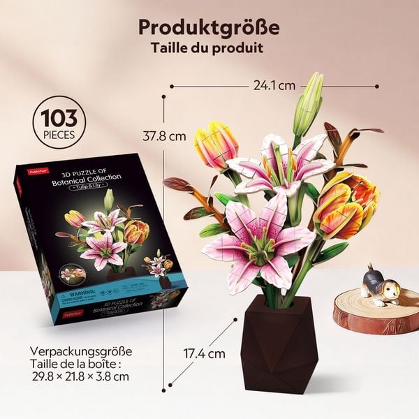 Produktbild: CUBICFUN - 3D Puzzle Pflanzent. Tulpe und Lilie 103