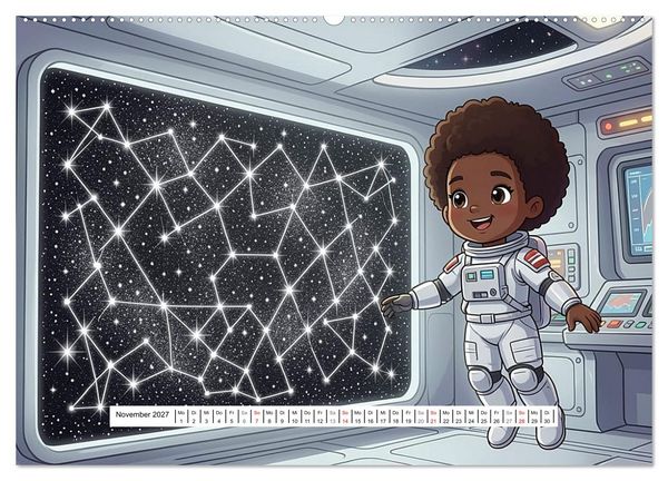 Produktbild: Kleine Astronauten (hochwertiger Premium Wandkalender 2027 DIN A2 quer), Kunstdruck in Hochglanz