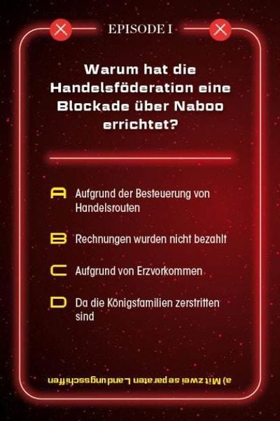 Produktbild: Kartenspiel: Das inoffizielle Quiz f&uuml;r Star Wars-Fans