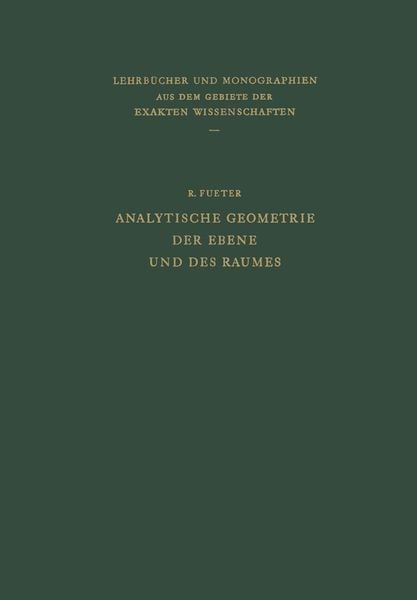Produktbild: Analytische Geometrie der Ebene und des Raumes