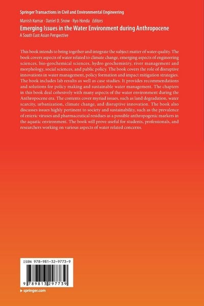 Produktbild: Emerging Issues in the Water Environment during Anthropocene