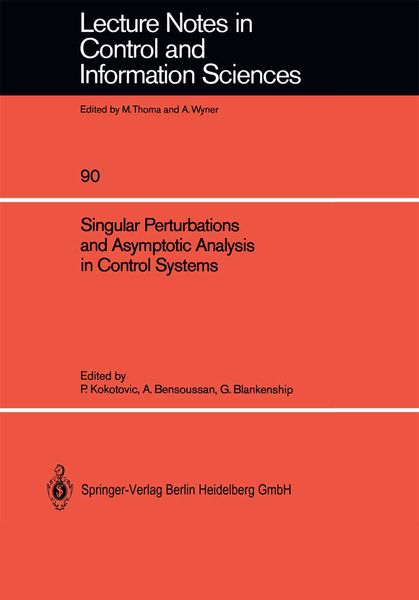 Produktbild: Singular Perturbations and Asymptotic Analysis in Control Systems