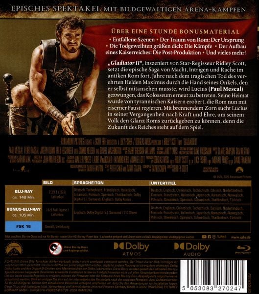 Produktbild: Gladiator II (Blu-ray) (+ Bonus-Blu-ray)