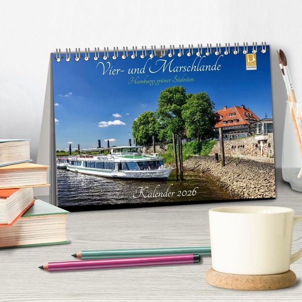 Produktbild: Vier- und Marschlande Hamburgs gr&uuml;ner S&uuml;dosten (Tischkalender 2026 DIN A5 quer), CALVENDO Monatskalender