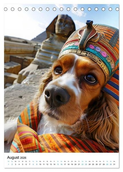 Produktbild: Cavalier King Charles Spaniel - Lustige Weltenreise im Selfie-Modus (Tischkalender 2026 DIN A5 hoch), CALVENDO Monatskalender
