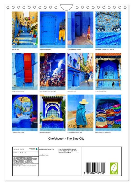 Produktbild: Chefchouen - The Blue City (Wall Calendar 2027 DIN A4 portrait), CALVENDO 12 Month Wall Calendar