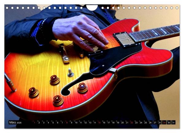 Produktbild: JAZZGITARREN in Szene gesetzt (Wandkalender 2026 DIN A4 quer), CALVENDO Monatskalender
