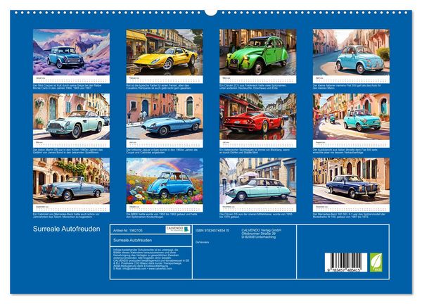 Produktbild: Surreale Autofreuden (hochwertiger Premium Wandkalender 2026 DIN A2 quer), Kunstdruck in Hochglanz