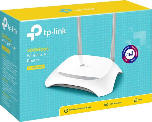 Produktbild: TP-LINK TL-WR840N WLAN Router 2.4 GHz 300 MBit/s