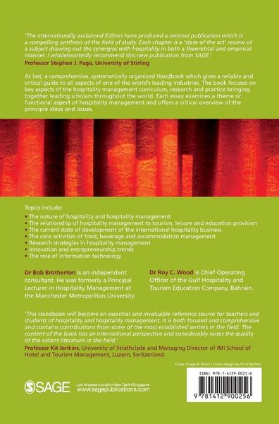 Produktbild: The SAGE Handbook of Hospitality Management