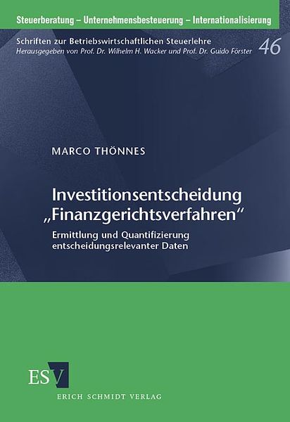 Produktbild: Investitionsentscheidung "Finanzgerichtsverfahren"