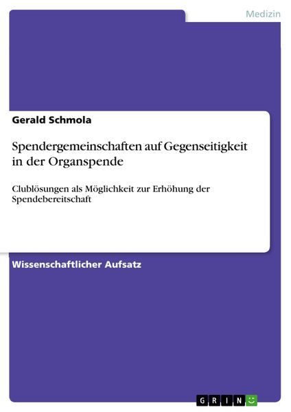 Produktbild: Spendergemeinschaften auf Gegenseitigkeit in der Organspende