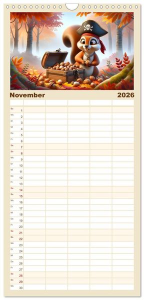 Produktbild: Familienplaner 2026 - Kleine Piraten, Gro&szlig;e Tr&auml;ume" - Ein Kalender f&uuml;r junge Entdecker mit 5 Spalten (Wandkalender, 21 x 45 cm) CALVENDO