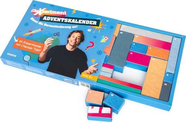 Produktbild: FRANZIS 67220 - CheXperiment Adventskalender: Nimm die Herausforderung an! 24 Experimente f&uuml;r den Advent mit Checker Tobi!